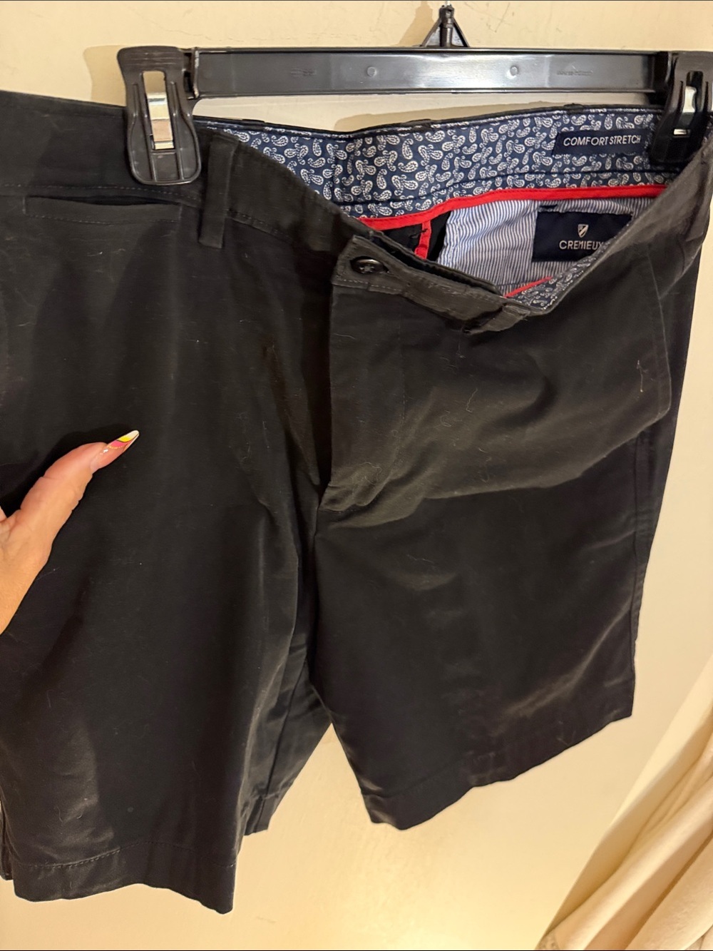 Daniel Cremieux Black Men’s Stretch Flat-Front Shorts perfect !